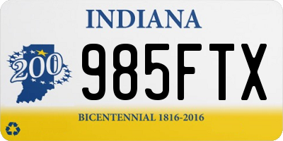 IN license plate 985FTX