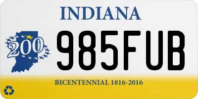 IN license plate 985FUB