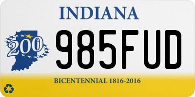 IN license plate 985FUD