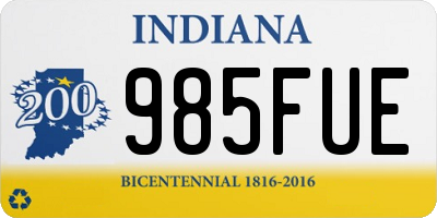IN license plate 985FUE