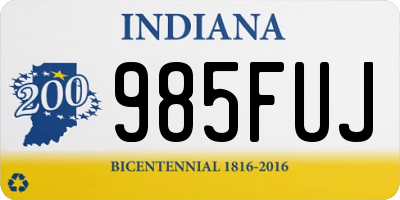 IN license plate 985FUJ