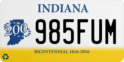 IN license plate 985FUM