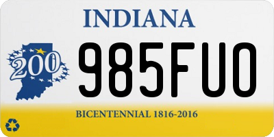 IN license plate 985FUO