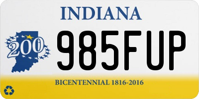 IN license plate 985FUP