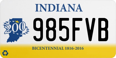 IN license plate 985FVB
