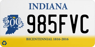 IN license plate 985FVC