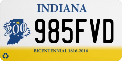 IN license plate 985FVD
