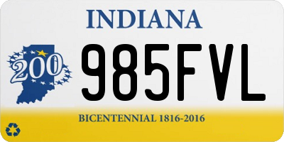 IN license plate 985FVL