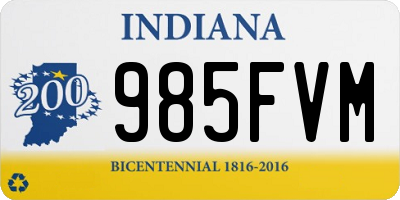 IN license plate 985FVM