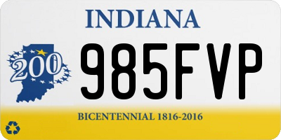 IN license plate 985FVP