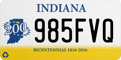 IN license plate 985FVQ