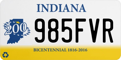 IN license plate 985FVR