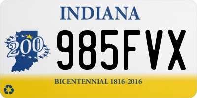 IN license plate 985FVX