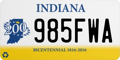 IN license plate 985FWA