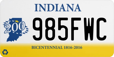 IN license plate 985FWC