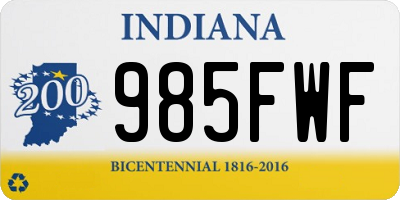 IN license plate 985FWF