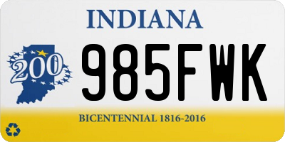 IN license plate 985FWK