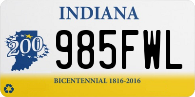 IN license plate 985FWL