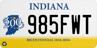 IN license plate 985FWT