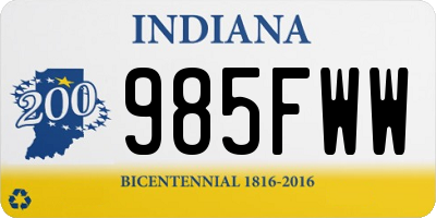 IN license plate 985FWW