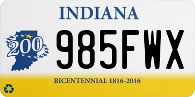 IN license plate 985FWX