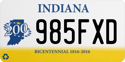 IN license plate 985FXD