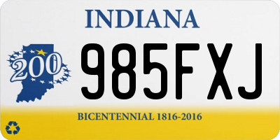 IN license plate 985FXJ