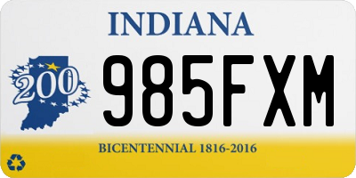 IN license plate 985FXM