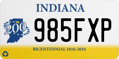 IN license plate 985FXP