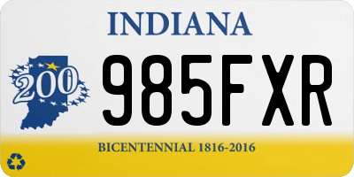 IN license plate 985FXR