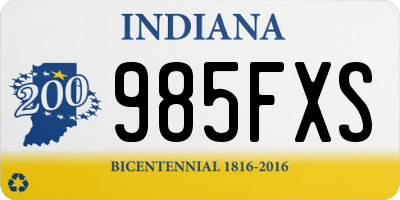IN license plate 985FXS