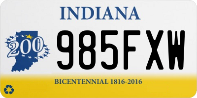 IN license plate 985FXW