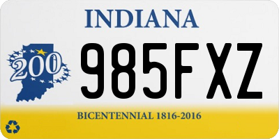 IN license plate 985FXZ