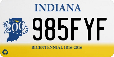 IN license plate 985FYF