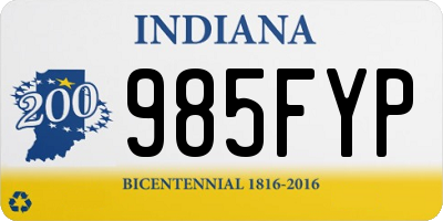 IN license plate 985FYP