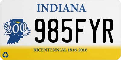 IN license plate 985FYR