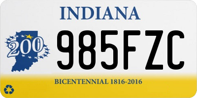 IN license plate 985FZC