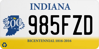 IN license plate 985FZD