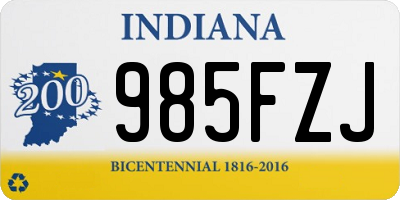 IN license plate 985FZJ