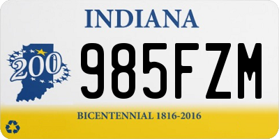 IN license plate 985FZM