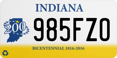 IN license plate 985FZO