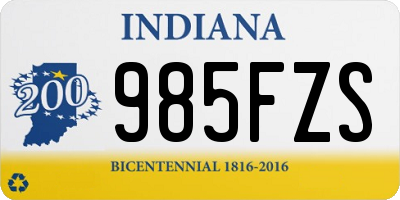 IN license plate 985FZS