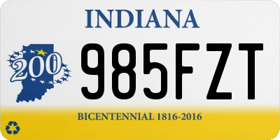 IN license plate 985FZT