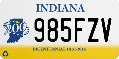 IN license plate 985FZV