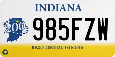 IN license plate 985FZW