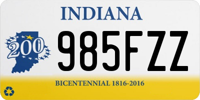 IN license plate 985FZZ