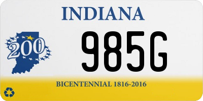 IN license plate 985G