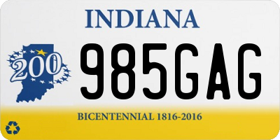 IN license plate 985GAG