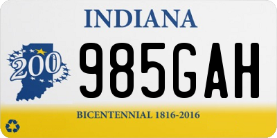 IN license plate 985GAH