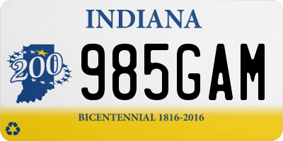 IN license plate 985GAM